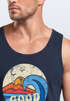 Herren Tank-Top Good Vibes Welle Hippie Slogan Statement Surf Design Vintage Retro Muskelshirt Muscle Shirt Neverless®preview