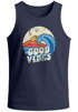 Herren Tank-Top Good Vibes Welle Hippie Slogan Statement Surf Design Vintage Retro Muskelshirt Muscle Shirt Neverless®preview
