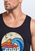 Herren Tank-Top Good Vibes Welle Hippie Slogan Statement Surf Design Vintage Retro Muskelshirt Muscle Shirt Neverless®preview