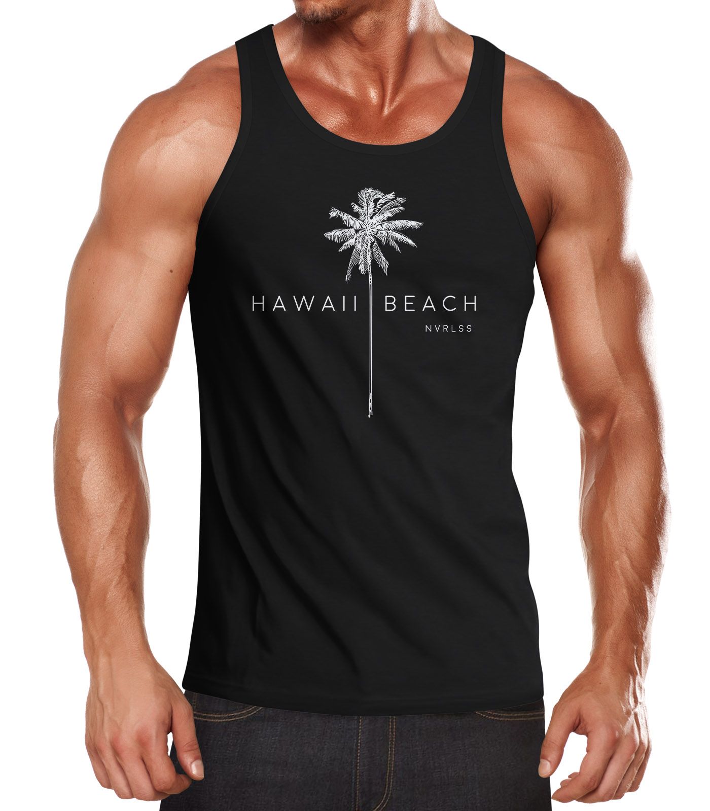 Herren Tank-Top Hawaii Beach Palme Muskelshirt Muscle Shirt Neverless®