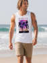 Herren Tank-Top Hawaii Summer Schriftzug Palmen Foto-Print Sommer Surfing Muskelshirt Muscle Shirt Neverless®preview