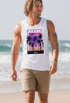 Herren Tank-Top Hawaii Summer Schriftzug Palmen Foto-Print Sommer Surfing Muskelshirt Muscle Shirt Neverless®preview