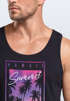 Herren Tank-Top Hawaii Summer Schriftzug Palmen Foto-Print Sommer Surfing Muskelshirt Muscle Shirt Neverless®preview