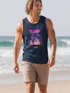 Herren Tank-Top Hawaii Summer Schriftzug Palmen Foto-Print Sommer Surfing Muskelshirt Muscle Shirt Neverless®preview
