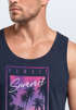 Herren Tank-Top Hawaii Summer Schriftzug Palmen Foto-Print Sommer Surfing Muskelshirt Muscle Shirt Neverless®preview
