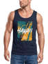 Herren Tank-Top Hawaii Surfing Palmen Aufdruck Sommer Print Muskelshirt Neverless®preview