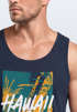 Herren Tank-Top Hawaii Surfing Palmen Aufdruck Sommer Print Muskelshirt Neverless®preview