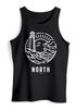 Herren Tank-Top Logo Outline Art maritim Leuchtturm Welle Aufdruck North Muskelshirt Muscle Shirt Neverless®preview