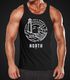 Herren Tank-Top Logo Outline Art maritim Leuchtturm Welle Aufdruck North Muskelshirt Muscle Shirt Neverless®preview
