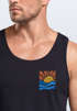 Herren Tank-Top Logo Print Sommer Sonne Welle Strand Beach Style Muskelshirt Neverless®preview