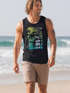 Herren Tank-Top Los Angeles LA Ocean Side Sommer Palmen Aufdruck Print Schrift Bedruckt Muskelshirt Neverless®preview