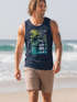 Herren Tank-Top Los Angeles LA Ocean Side Sommer Palmen Aufdruck Print Schrift Bedruckt Muskelshirt Neverless®preview