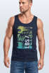 Herren Tank-Top Los Angeles LA Ocean Side Sommer Palmen Aufdruck Print Schrift Bedruckt Muskelshirt Neverless®preview