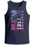 Herren Tank-Top Los Angeles LA Ocean Side Sommer Palmen Aufdruck Print Schrift Bedruckt Muskelshirt Neverless®preview