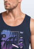 Herren Tank-Top Los Angeles LA Ocean Side Sommer Palmen Aufdruck Print Schrift Bedruckt Muskelshirt Neverless®preview