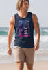 Herren Tank-Top Los Angeles LA Ocean Side Sommer Palmen Aufdruck Print Schrift Bedruckt Muskelshirt Neverless®preview