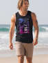 Herren Tank-Top Los Angeles LA Ocean Side Sommer Palmen Aufdruck Print Schrift Bedruckt Muskelshirt Neverless®preview