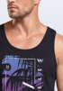 Herren Tank-Top Los Angeles LA Ocean Side Sommer Palmen Aufdruck Print Schrift Bedruckt Muskelshirt Neverless®preview