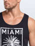Herren Tank Top Miami Beach Palmen Skyline Neverless®preview