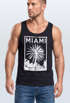 Herren Tank Top Miami Beach Palmen Skyline Neverless®preview