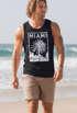 Herren Tank Top Miami Beach Palmen Skyline Neverless®preview