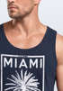 Herren Tank Top Miami Beach Palmen Skyline Neverless®preview