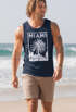 Herren Tank Top Miami Beach Palmen Skyline Neverless®preview