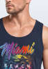 Herren Tank-Top Miami Beach USA Oldtimer Car Palmen Print Fashion Streetstyle Muskelshirt Muscle Shirt Neverless®preview