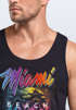 Herren Tank-Top Miami Beach USA Oldtimer Car Palmen Print Fashion Streetstyle Muskelshirt Muscle Shirt Neverless®preview