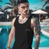 Herren Tank-Top mit Berg-Logo Outdoor Grafikshirt mit Sonnen-Print auf der Brust Muskelshirt Neverless®preview