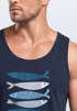 Herren Tank-Top mit Print Aufdruck Spruch respect the locals Fische Design Maritim Muskelshirt Sommer Fashion Neverless®preview