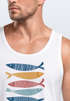 Herren Tank-Top mit Print Aufdruck Spruch respect the locals Fische Design Maritim Muskelshirt Sommer Fashion Neverless®preview