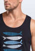 Herren Tank-Top mit Print Aufdruck Spruch respect the locals Fische Design Maritim Muskelshirt Sommer Fashion Neverless®preview