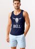 Herren Tank-Top mit Vintage Stierschädel Frontprint Schriftzug Muskelshirt Männer Outdoor Fashion Streetwear Neverless®preview