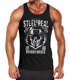 Herren Tank Top Muscle Shirt - Steel Is Real Biker Totenkopf Skull Stahlhelm Born To Ride - Moonworkspreview
