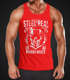 Herren Tank Top Muscle Shirt - Steel Is Real Biker Totenkopf Skull Stahlhelm Born To Ride - Moonworkspreview