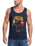 Herren Tank-Top Musik DJ Chill Faultier Print Aufdruck Relax Sommer Muskelshirt Neverless®preview
