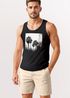 Herren Tank-Top Palmen Fotoprint Vintage Style Frontprint Beach Sommer Strand Outfit Muskelshirt Neverless®preview