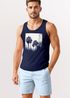 Herren Tank-Top Palmen Fotoprint Vintage Style Frontprint Beach Sommer Strand Outfit Muskelshirt Neverless®preview