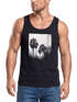 Herren Tank-Top Palmen Fotoprint Vintage Style Frontprint Beach Sommer Strand Outfit Muskelshirt Neverless®preview