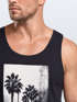 Herren Tank-Top Palmen Fotoprint Vintage Style Frontprint Beach Sommer Strand Outfit Muskelshirt Neverless®preview