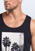 Herren Tank-Top Palmen Fotoprint Vintage Style Frontprint Beach Sommer Strand Outfit Muskelshirt Neverless®preview