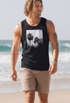 Herren Tank-Top Palmen Fotoprint Vintage Style Frontprint Beach Sommer Strand Outfit Muskelshirt Neverless®preview