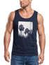 Herren Tank-Top Palmen Fotoprint Vintage Style Frontprint Beach Sommer Strand Outfit Muskelshirt Neverless®preview
