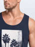 Herren Tank-Top Palmen Fotoprint Vintage Style Frontprint Beach Sommer Strand Outfit Muskelshirt Neverless®preview