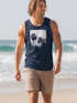 Herren Tank-Top Palmen Fotoprint Vintage Style Frontprint Beach Sommer Strand Outfit Muskelshirt Neverless®preview