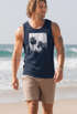 Herren Tank-Top Palmen Fotoprint Vintage Style Frontprint Beach Sommer Strand Outfit Muskelshirt Neverless®preview