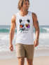 Herren Tank-Top Panda Bär Aufdruck Tiermotiv mit Sonnenbrille Fashion Streetstyle Muskelshirt Muscle Shirt Neverless®preview
