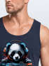 Herren Tank-Top Panda Bär Aufdruck Tiermotiv Musik Techo Print Fashion Streetstyle Muskelshirt Muscle Shirt Neverless®preview