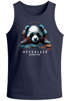 Herren Tank-Top Panda Bär Aufdruck Tiermotiv Musik Techo Print Fashion Streetstyle Muskelshirt Muscle Shirt Neverless®preview